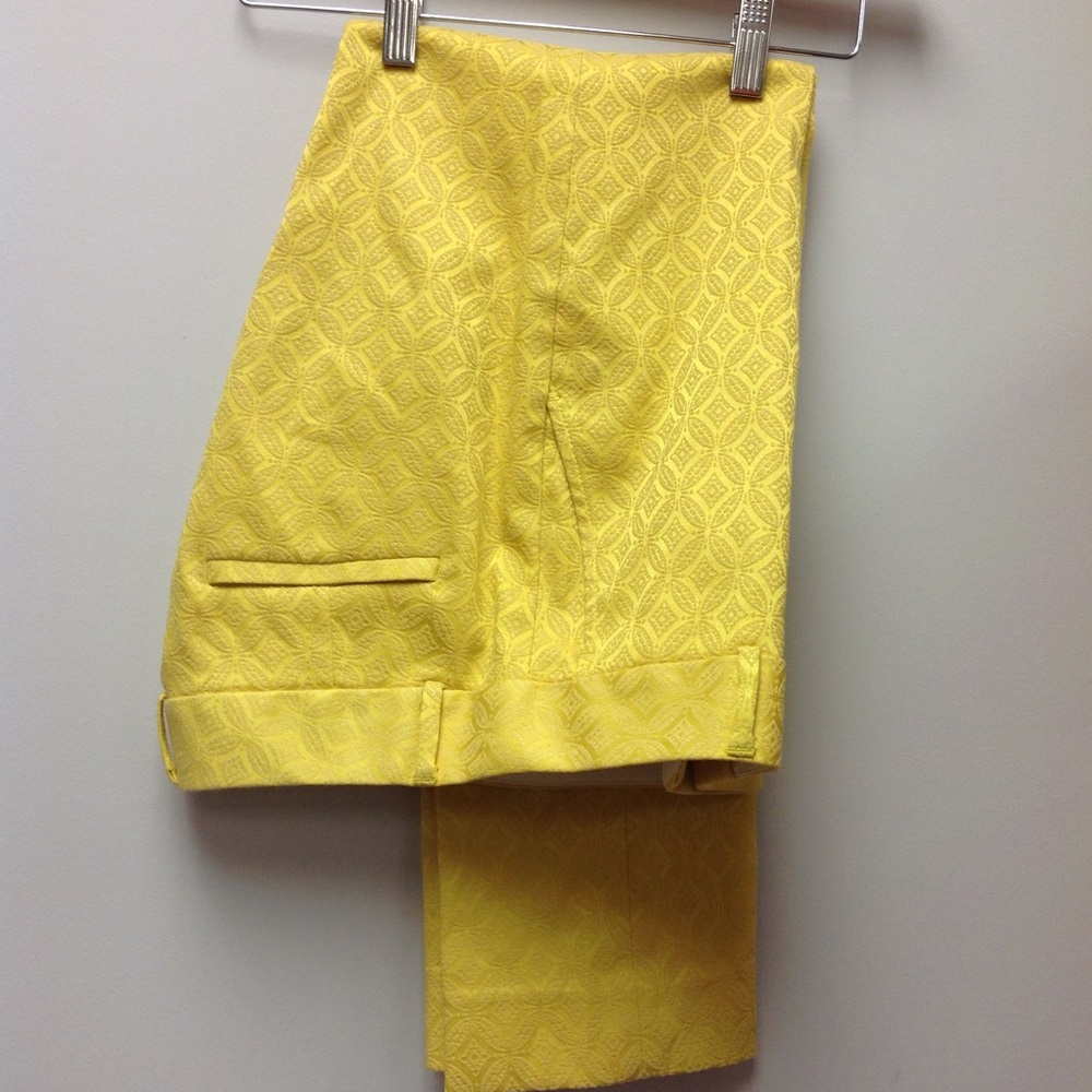 Banana Republic Yellow Pants Marigold Pattered